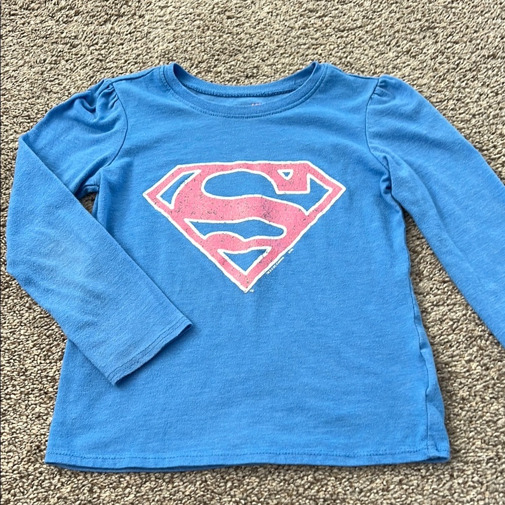 Superman Kids Blue Long Sleeve Shirt